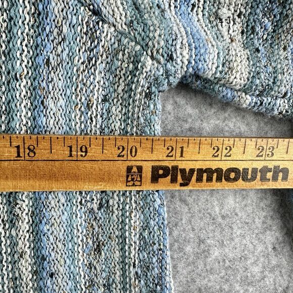 J Jill Sweater Womens XL Blue Confetti Striped Stretch Knit Pullover Coastal - Picture 9 of 14